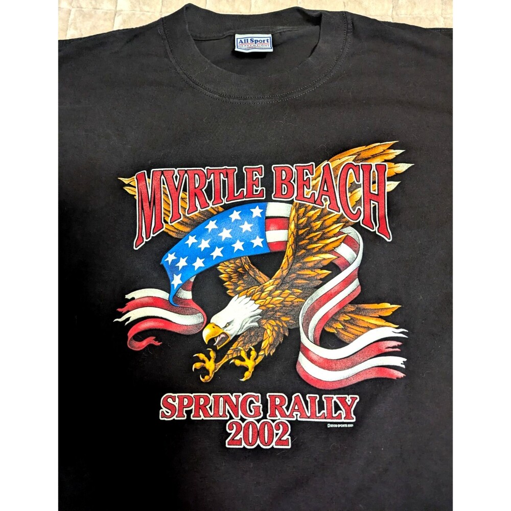 VTG Myrtle Beach Spring Eagle Biker Rally Tee Shirt Men's 2002  XXL
